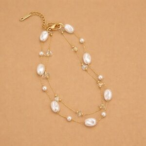 18K Gold Pearl Anklet